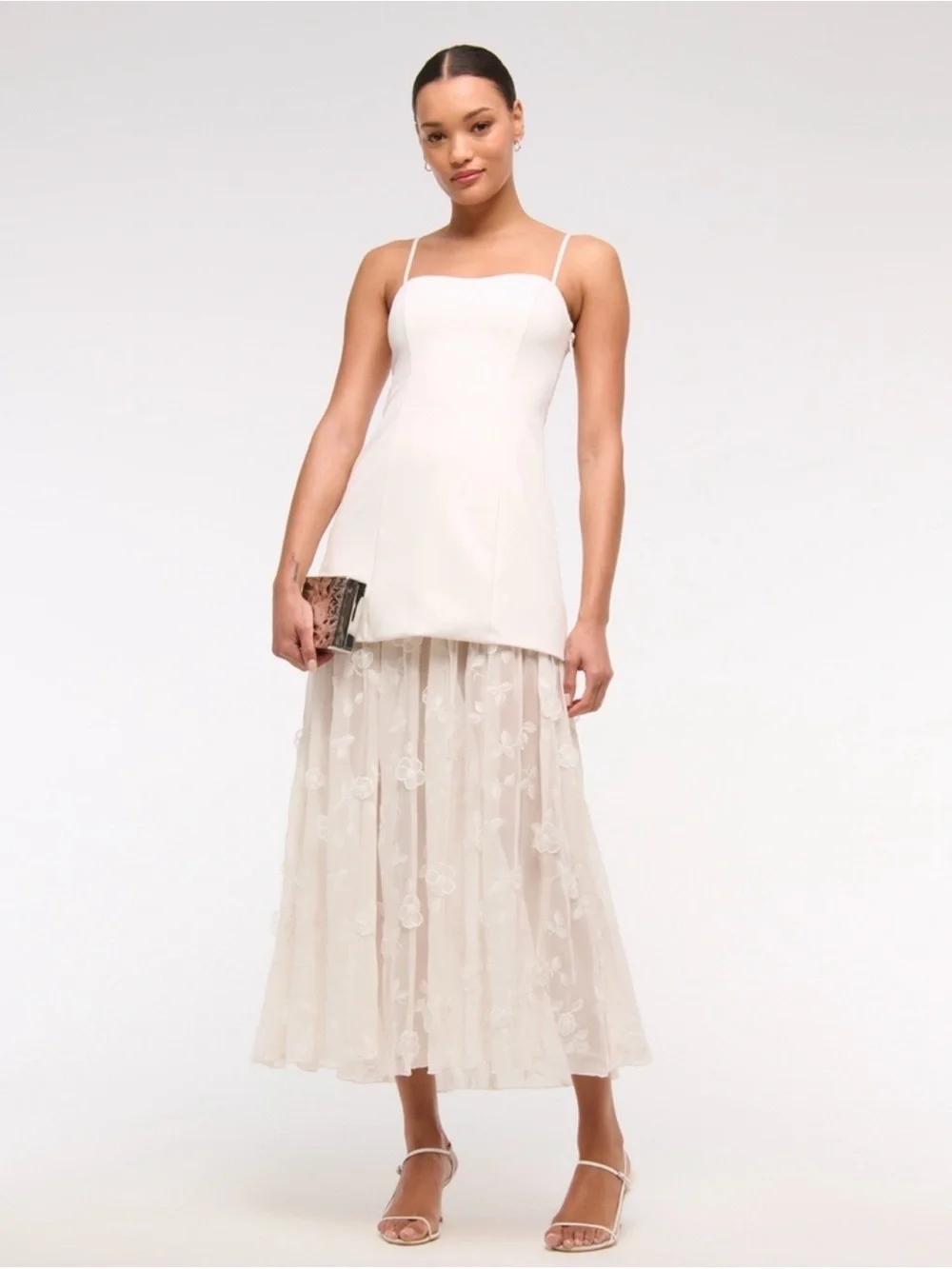 Embroidered Floral Sheer Maxi Dress